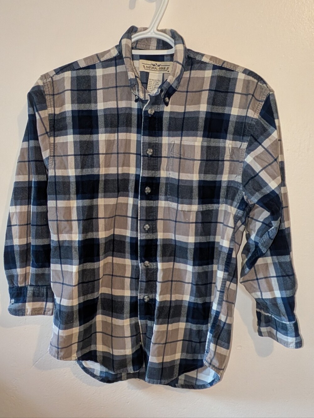 Boys Plaid Button-Down Shirt in Blue and Gray - Classic Casual